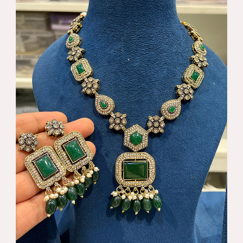 Hira Collections Designer Crystal Beads Necklace Set Perfect for Weddings & Festive Occasions