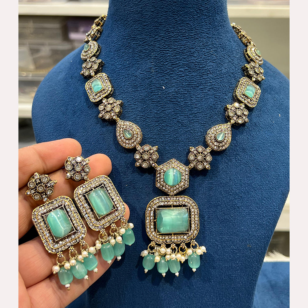 Hira Collections Designer Crystal Beads Necklace Set Perfect for Weddings & Festive Occasions