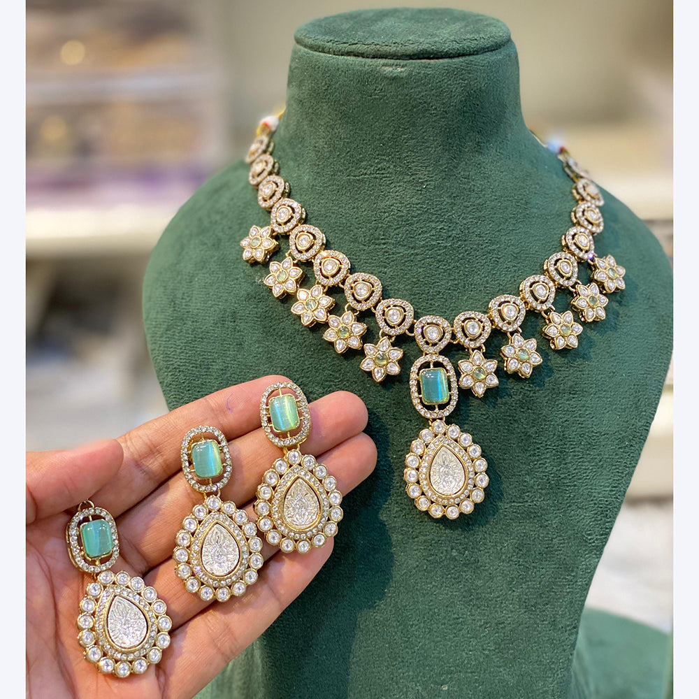 Hira Collections Luxurious Austrian Stone And Pota Stone Necklace Set