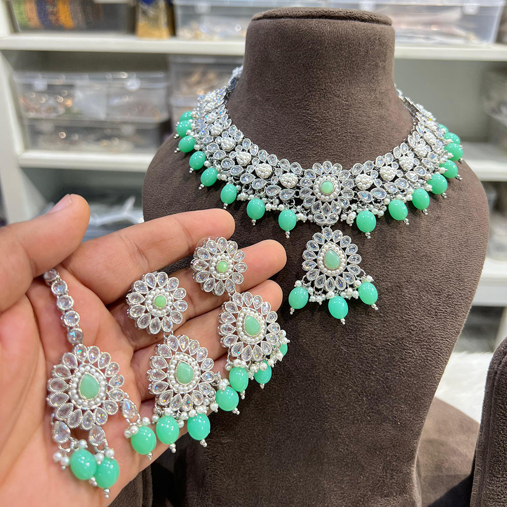 Hira Collections Timeless Glam Pota Kundan And Pearl Necklace Set