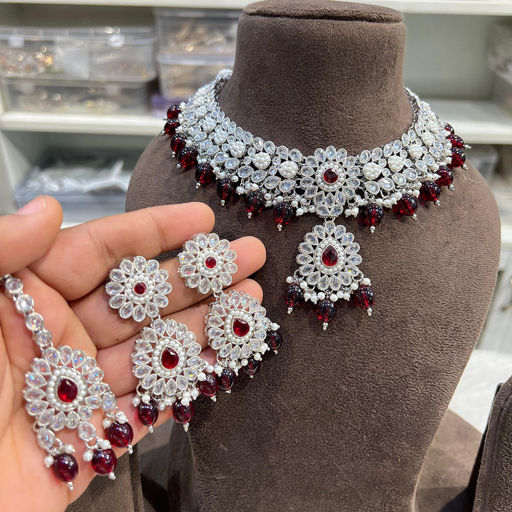 Hira Collections Timeless Glam Pota Kundan And Pearl Necklace Set