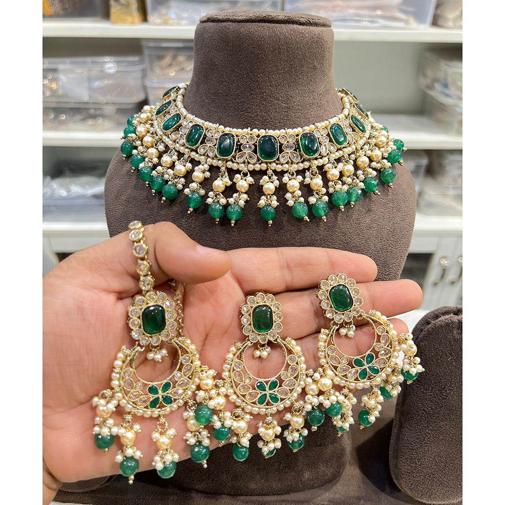 Hira Collections Timeless Glam Pota Kundan And Pearl Necklace Set