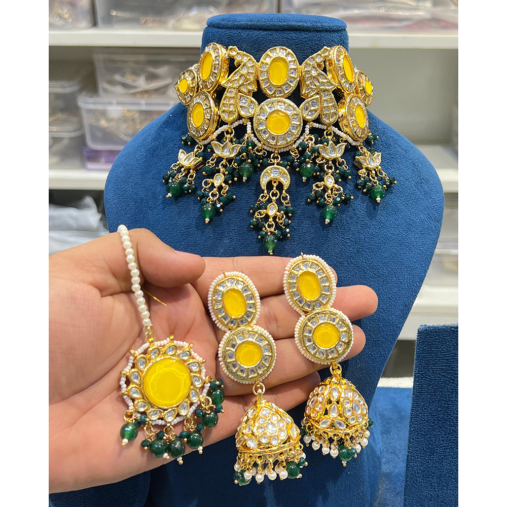 Hira Collections Timeless Glam Pota Kundan And Pearl Necklace Set