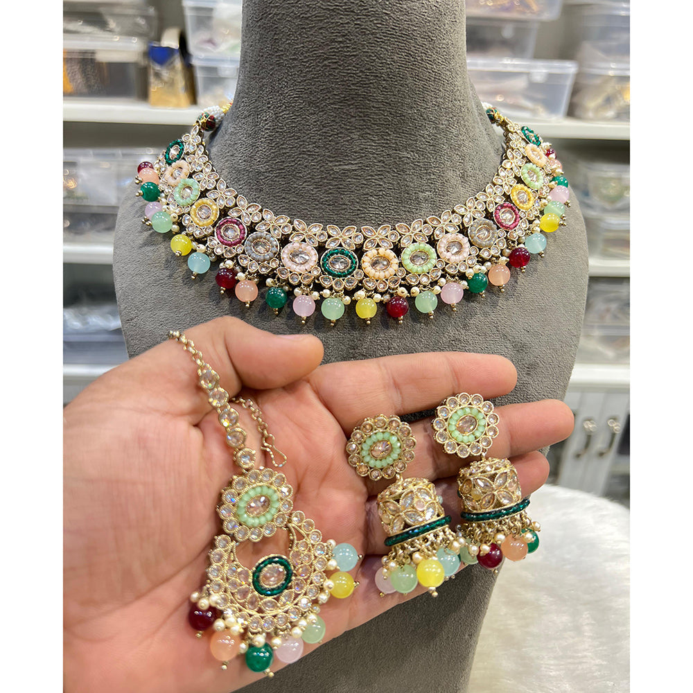 Hira Collections Timeless Glam Pota Kundan And Pearl Necklace Set