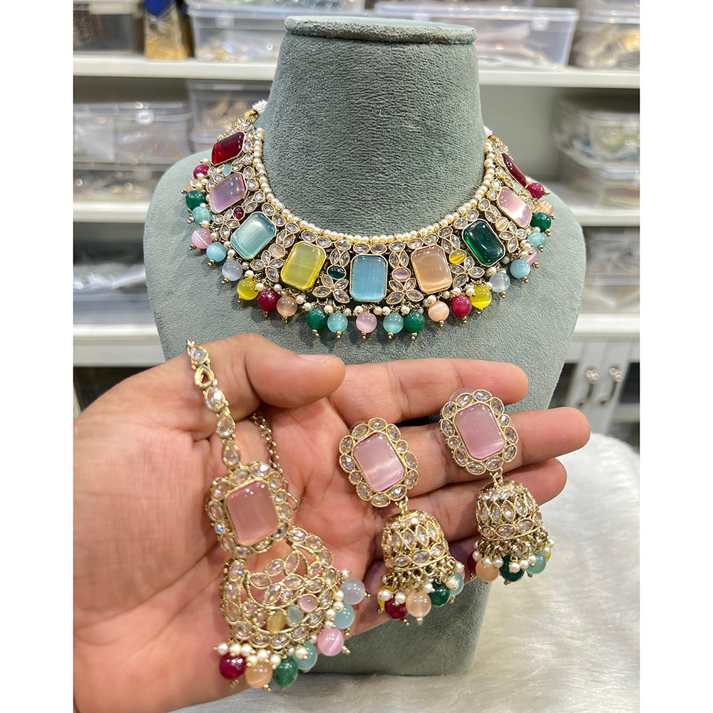 Hira Collections Timeless Glam Pota Kundan And Pearl Necklace Set