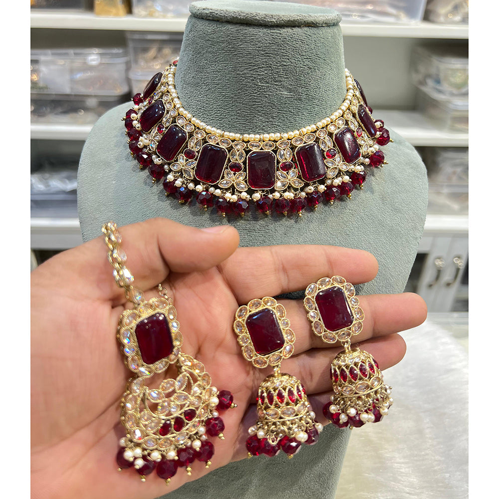 Hira Collections Timeless Glam Pota Kundan And Pearl Necklace Set