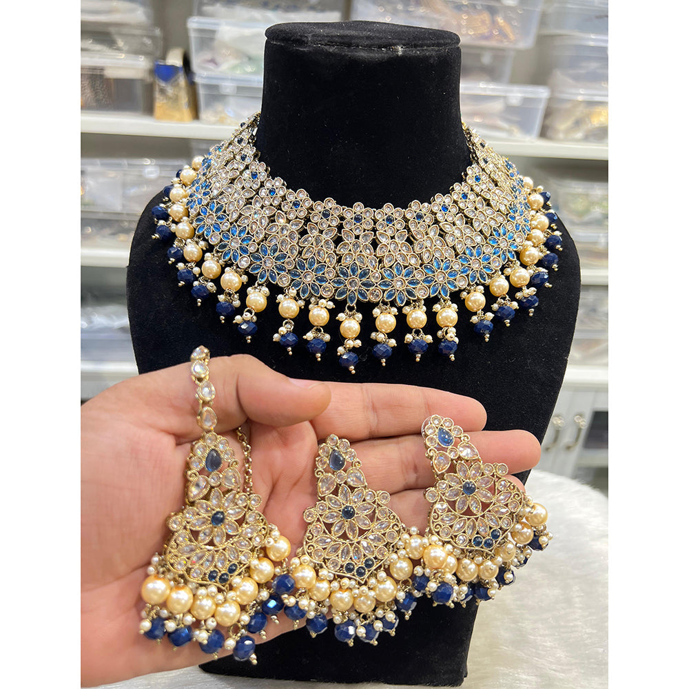 Hira Collections Timeless Glam Pota Kundan And Pearl Necklace Set