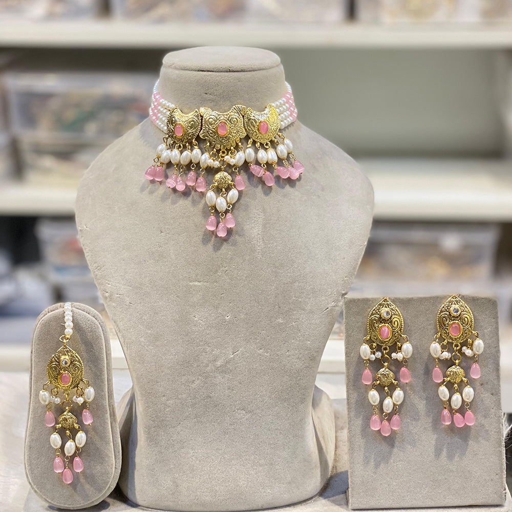 Hira Collection Pearl Beauty And Beadwork Necklace Set