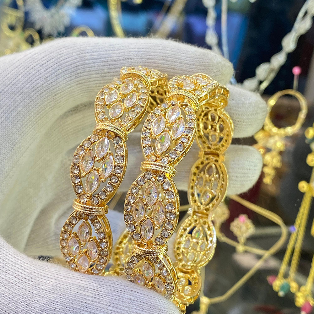 Hira Collections Ethnic Glow Crystal And Austrian Stone Bangles Set
