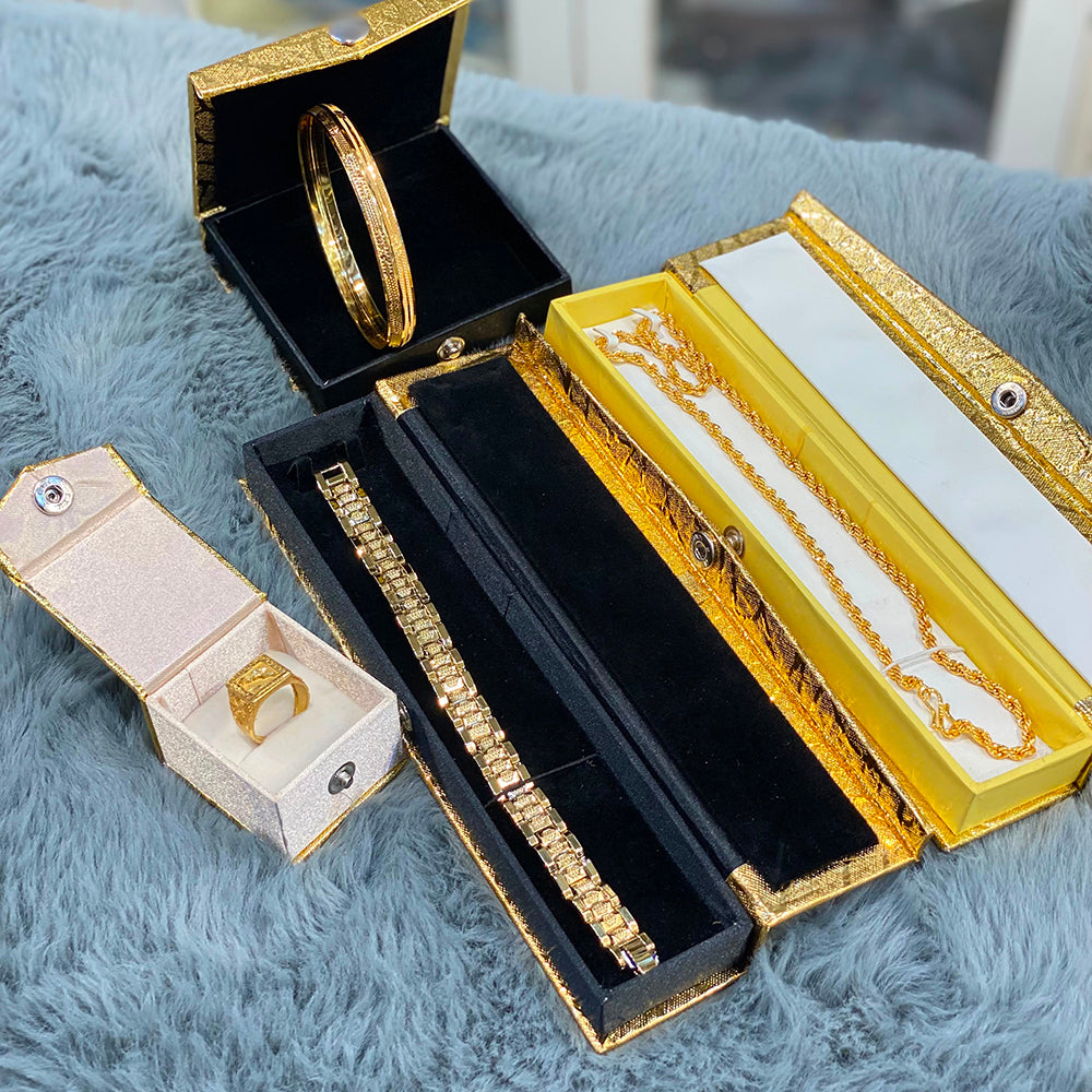Hira Collections 4 in 1 Combo For Brothers Chain Ring Kada Bracelet