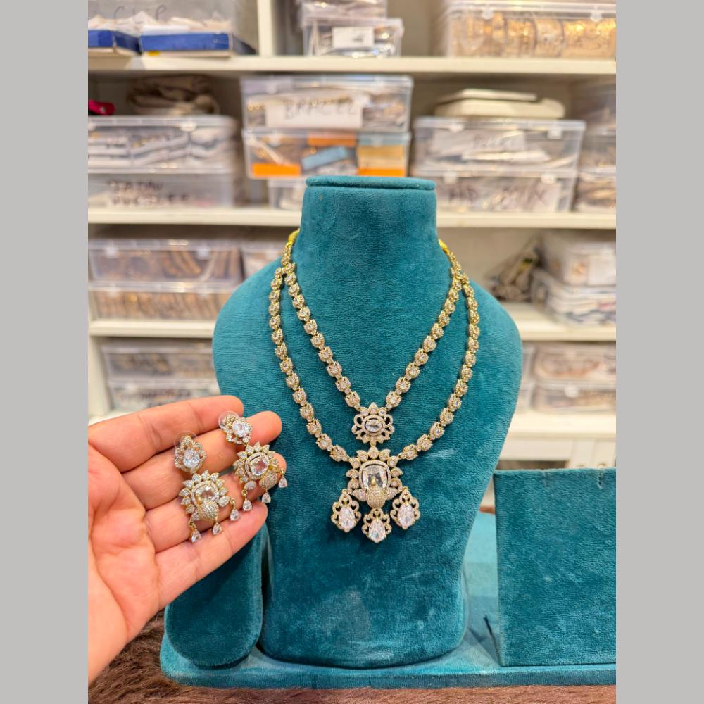 Hira Collection Delicate American Daimond Necklace Set