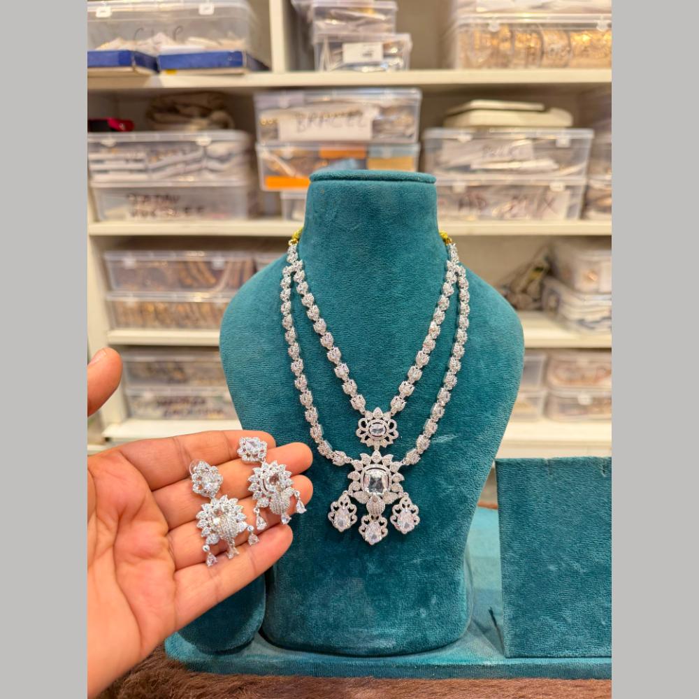 Hira Collection Delicate American Daimond Necklace Set