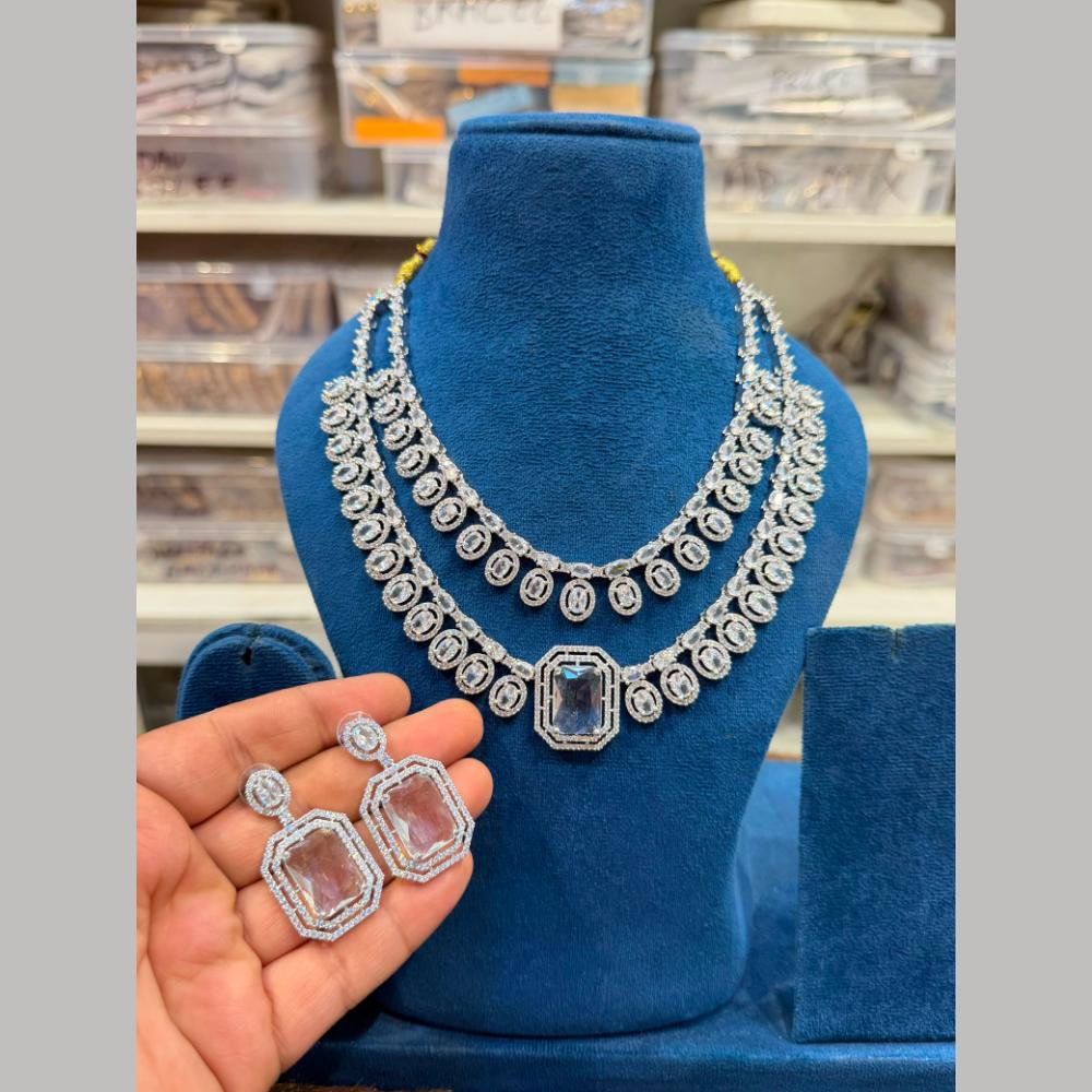 Hira Collection Delicate American Daimond Necklace Set