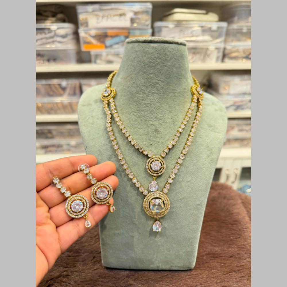 Hira Collection Delicate American Daimond Necklace Set