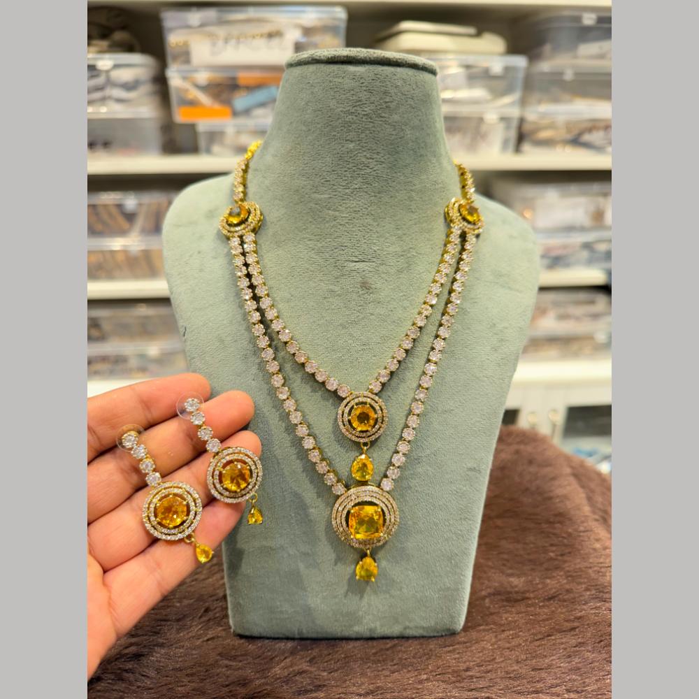 Hira Collection Delicate American Daimond Necklace Set