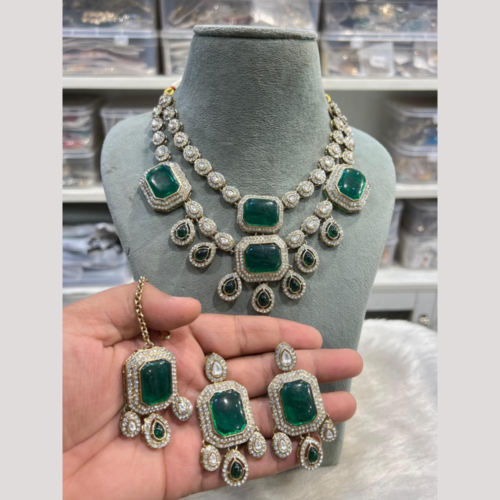 Hira Collection Pota Stone And Austrian Stone Designer Necklace Set