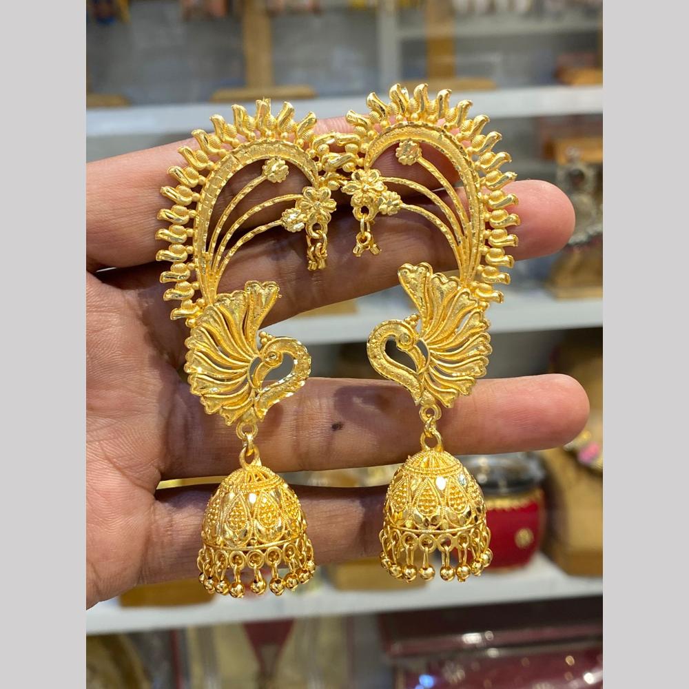 Hira Collections Festive Wear Gold Plated EarCuff Jhumki Earrings