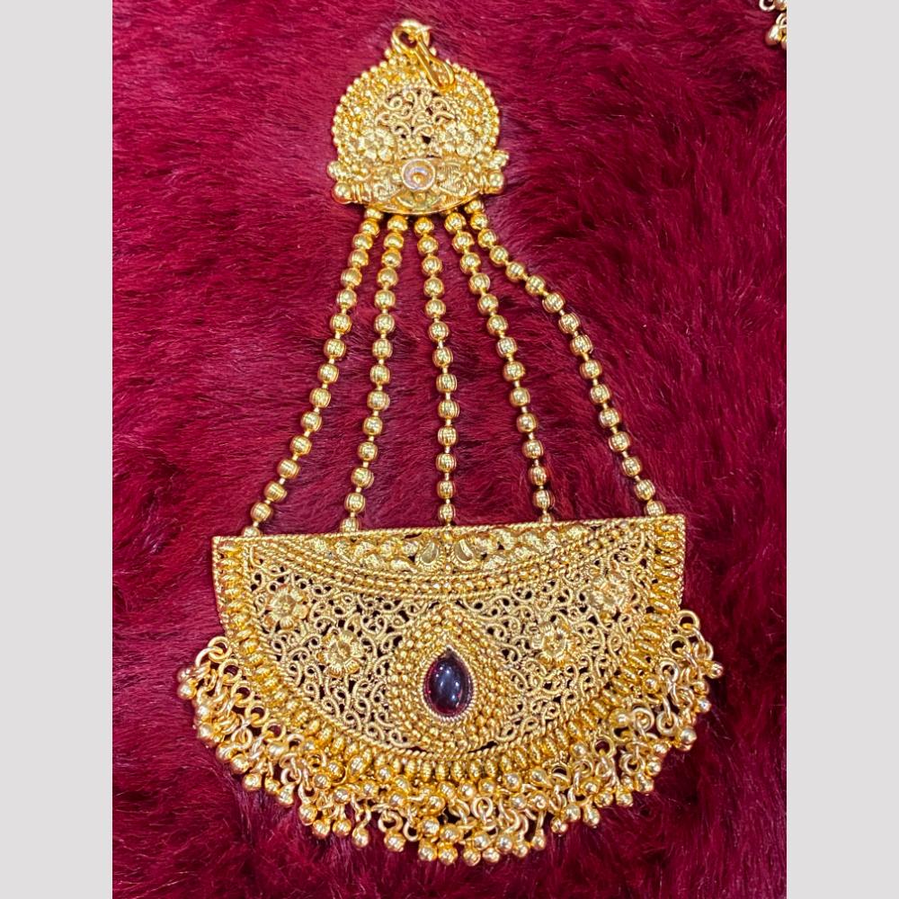 Hira Collections Statement Pota Stone Pearl Passa for Women /Designer Hair Accessory