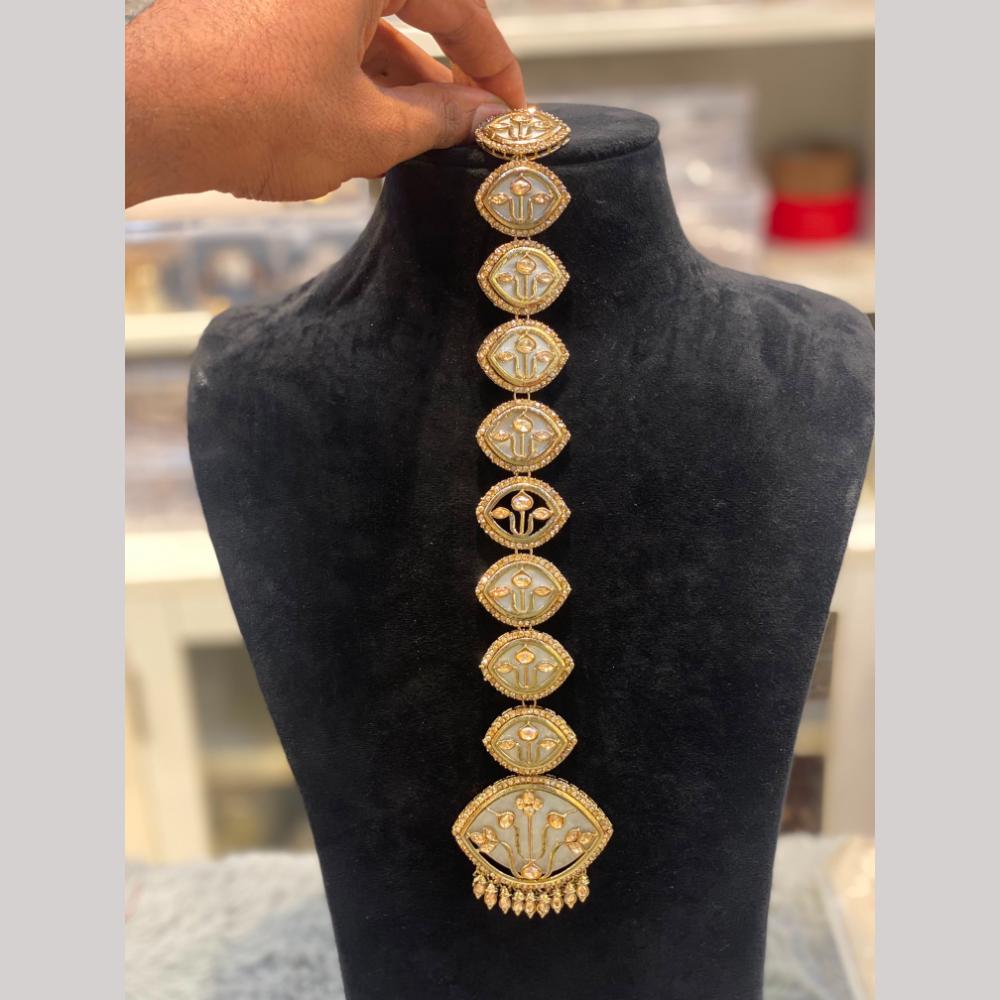 Hira Collections Gorgeous Crystal Stone And Pearl Hair Choti Wedding & Festive Look