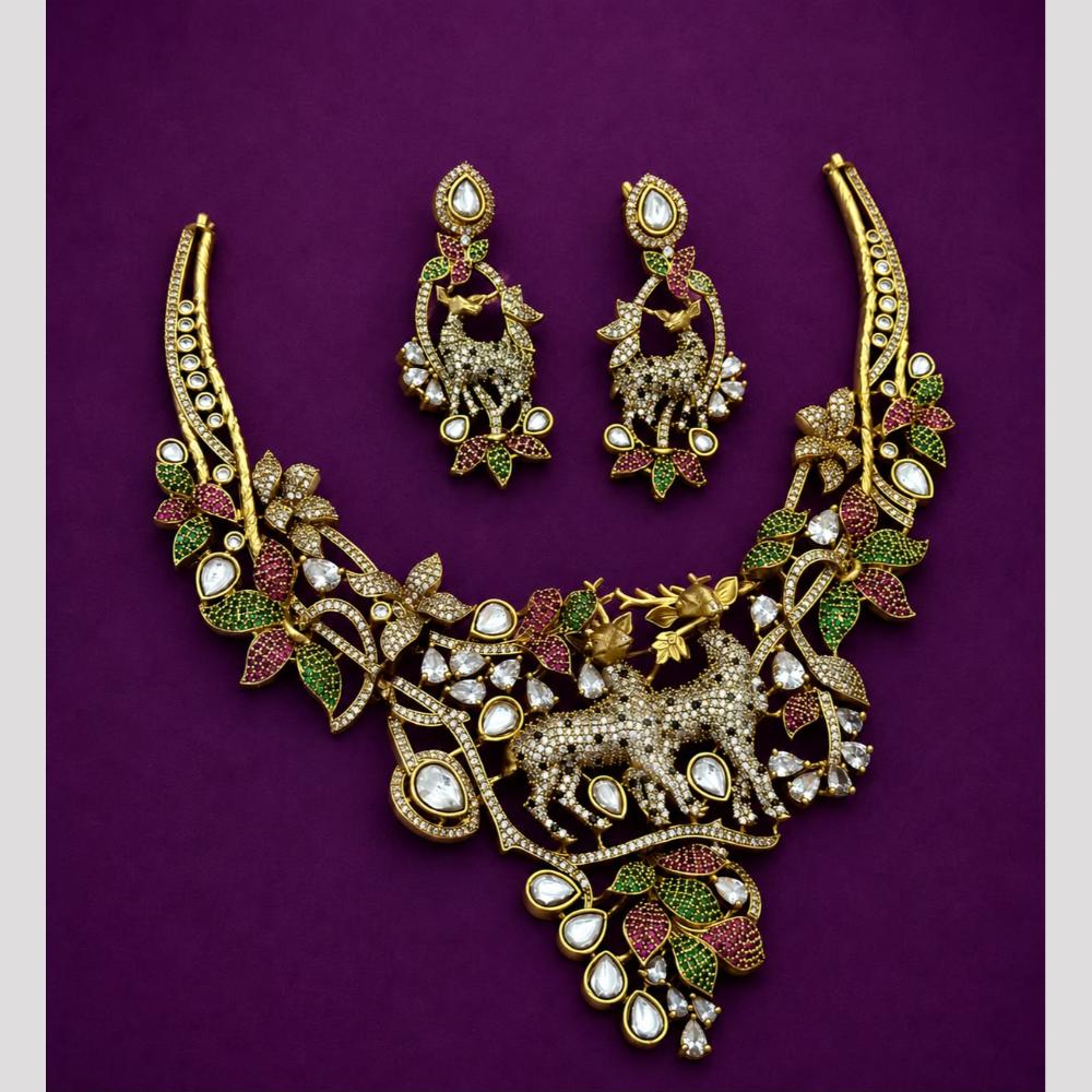 Hira Collections Gorgeous American Daimond Designer Necklace Set