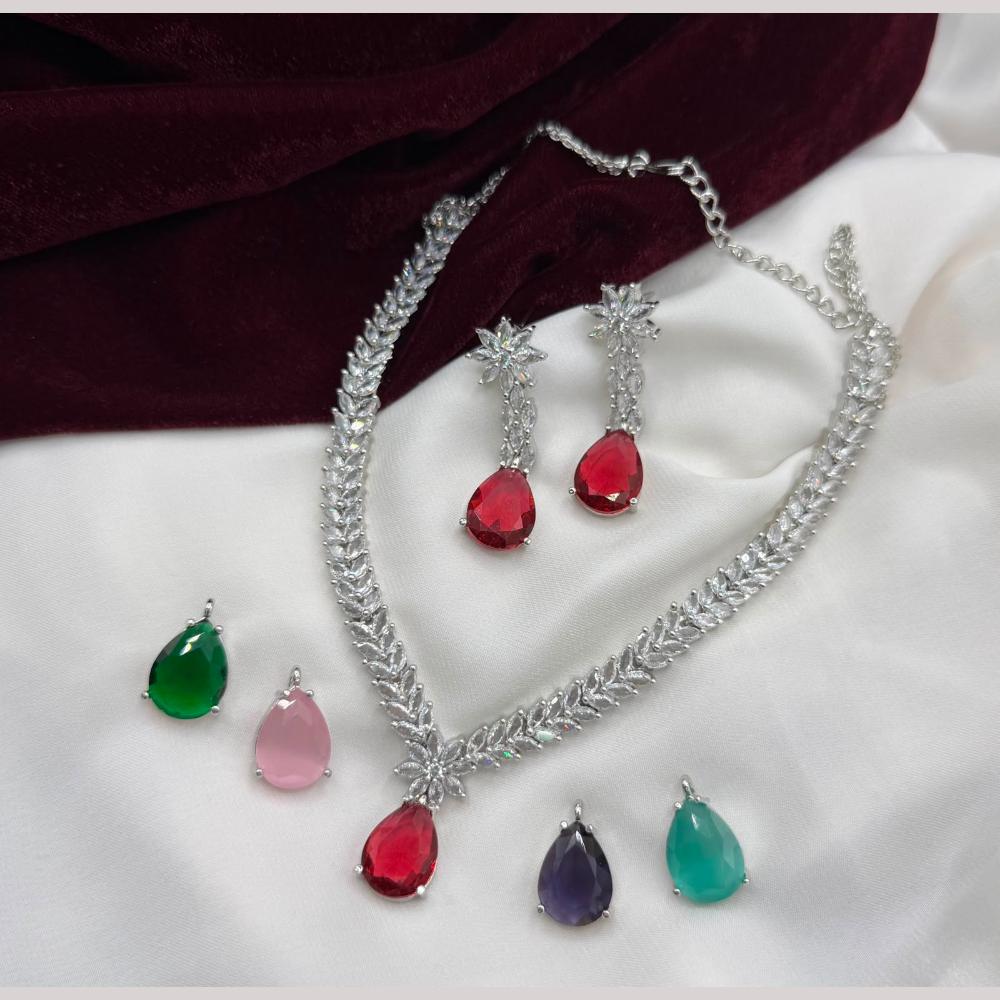 Hira Collections Gorgeous American Daimond Designer Chagneable Necklace Set