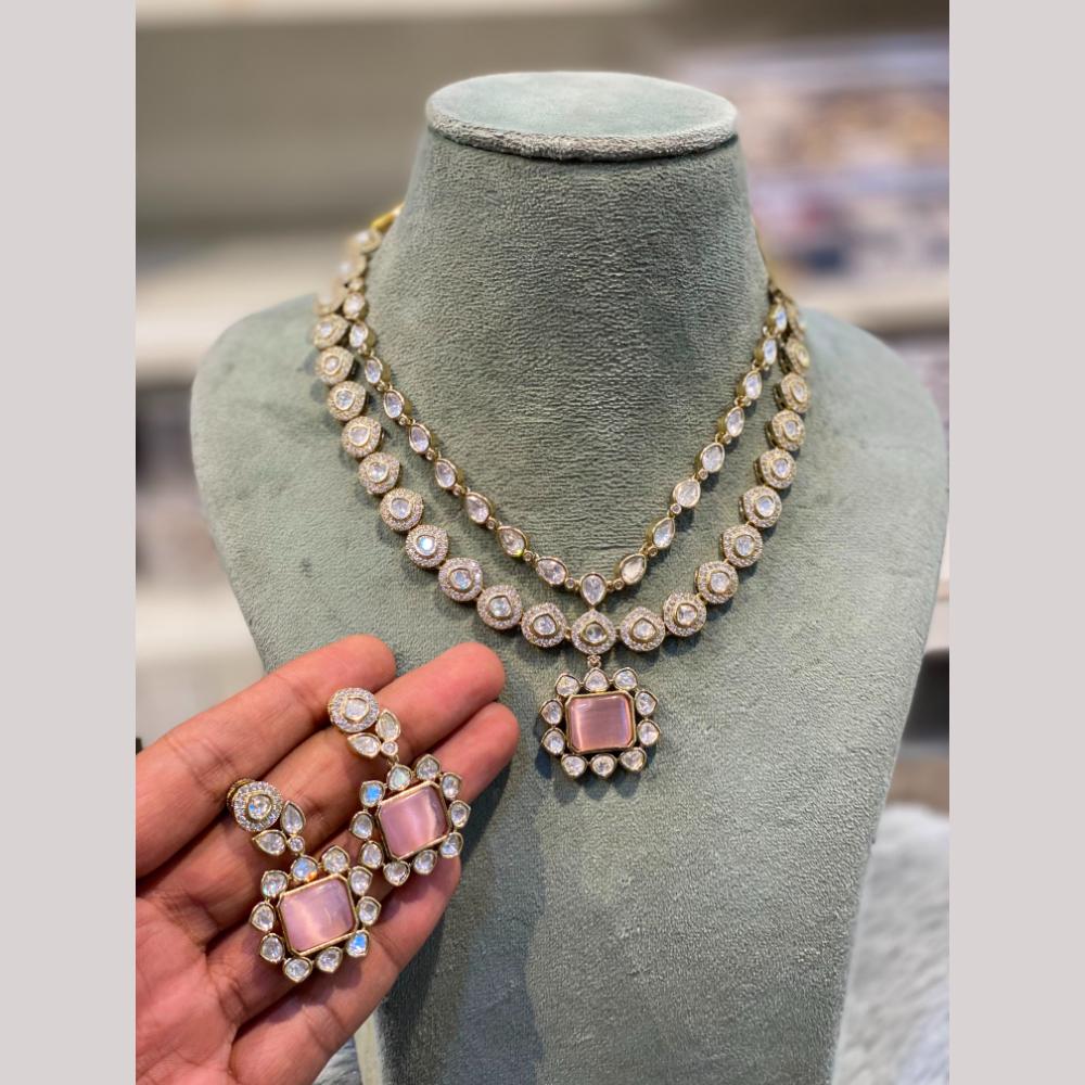 Hira Collections Wedding Wear Polki Kundan Stone Necklace Set