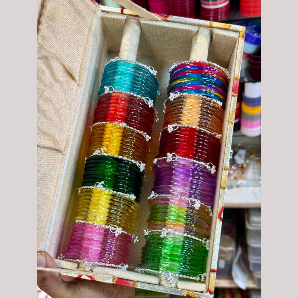 Hira Collections Jelly Galss Kashmiri Bangles Set