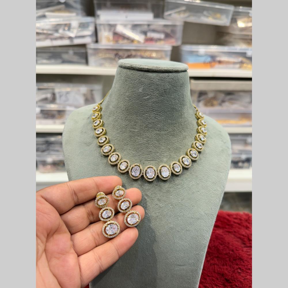 Hira Collections Designer American Daimond Necklace Set