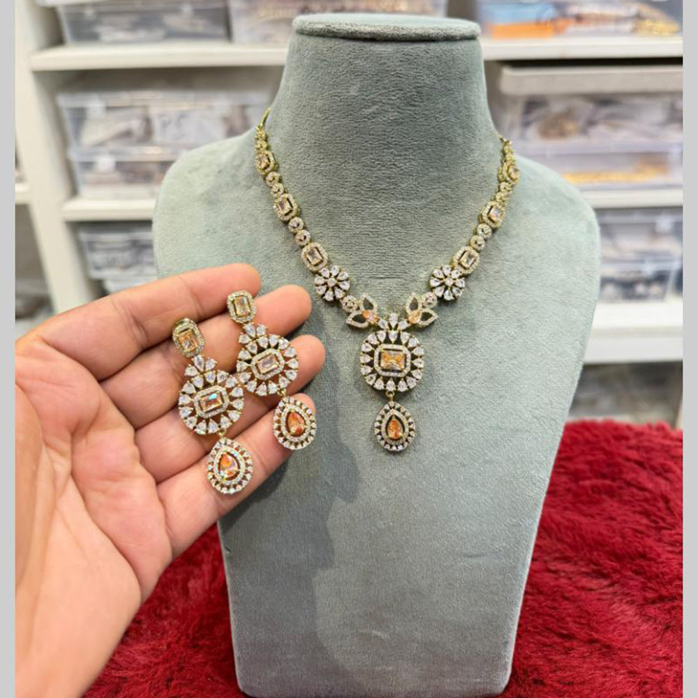 Hira Collections Designer American Daimond Necklace Set