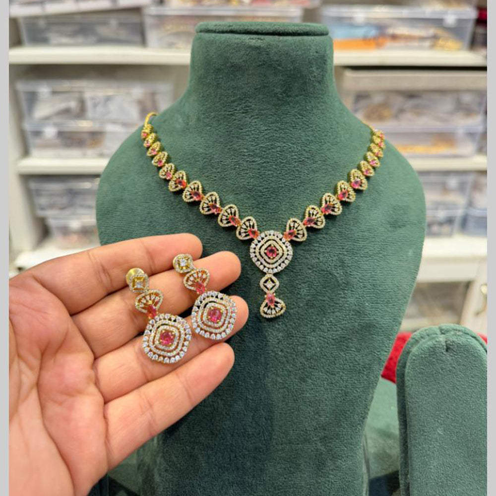 Hira Collections Designer American Daimond Necklace Set