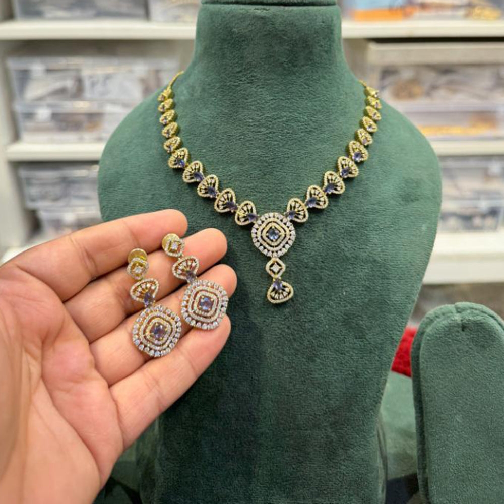 Hira Collections Designer American Daimond Necklace Set