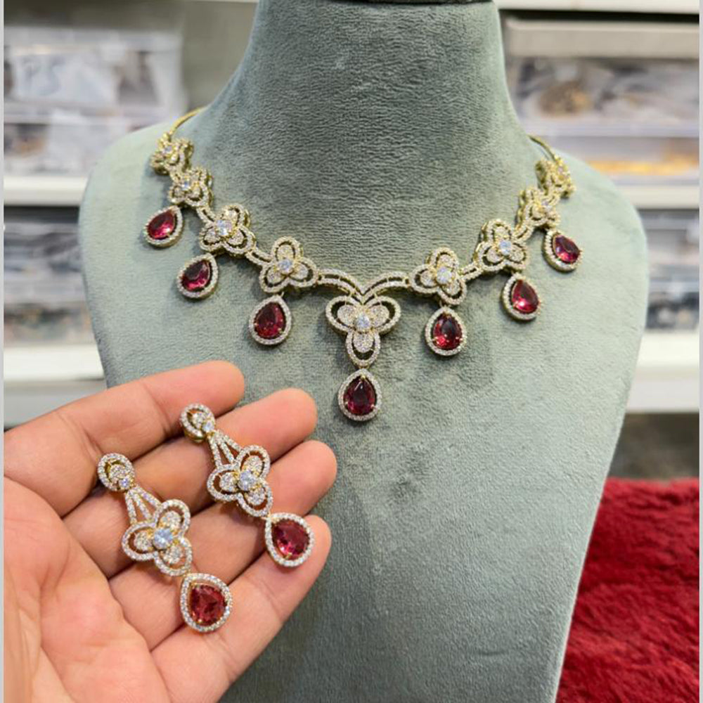Hira Collections Designer American Daimond Necklace Set