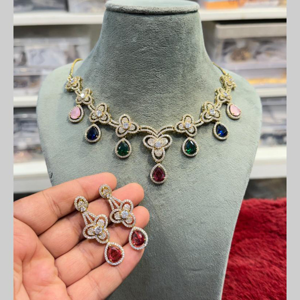 Hira Collections Designer American Daimond Necklace Set