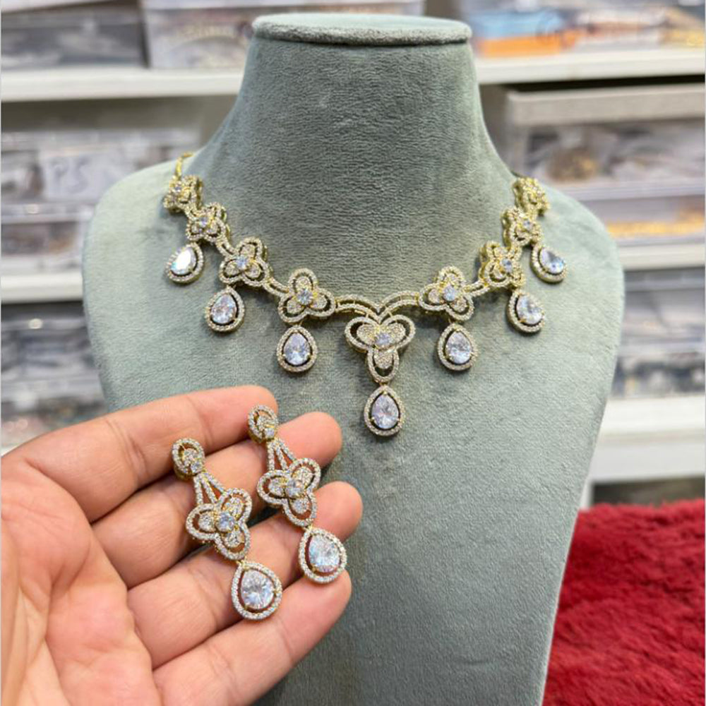 Hira Collections Designer American Daimond Necklace Set