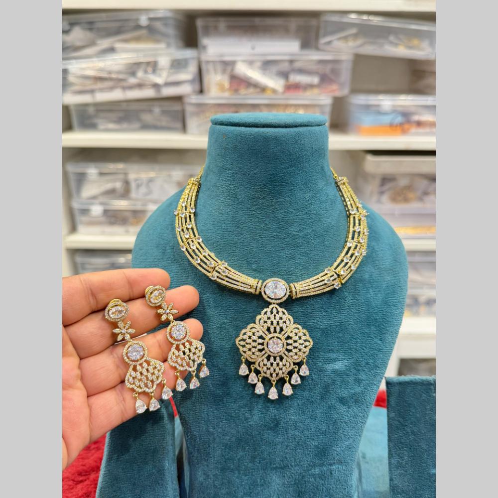 Hira Collections Designer American Daimond Necklace Set