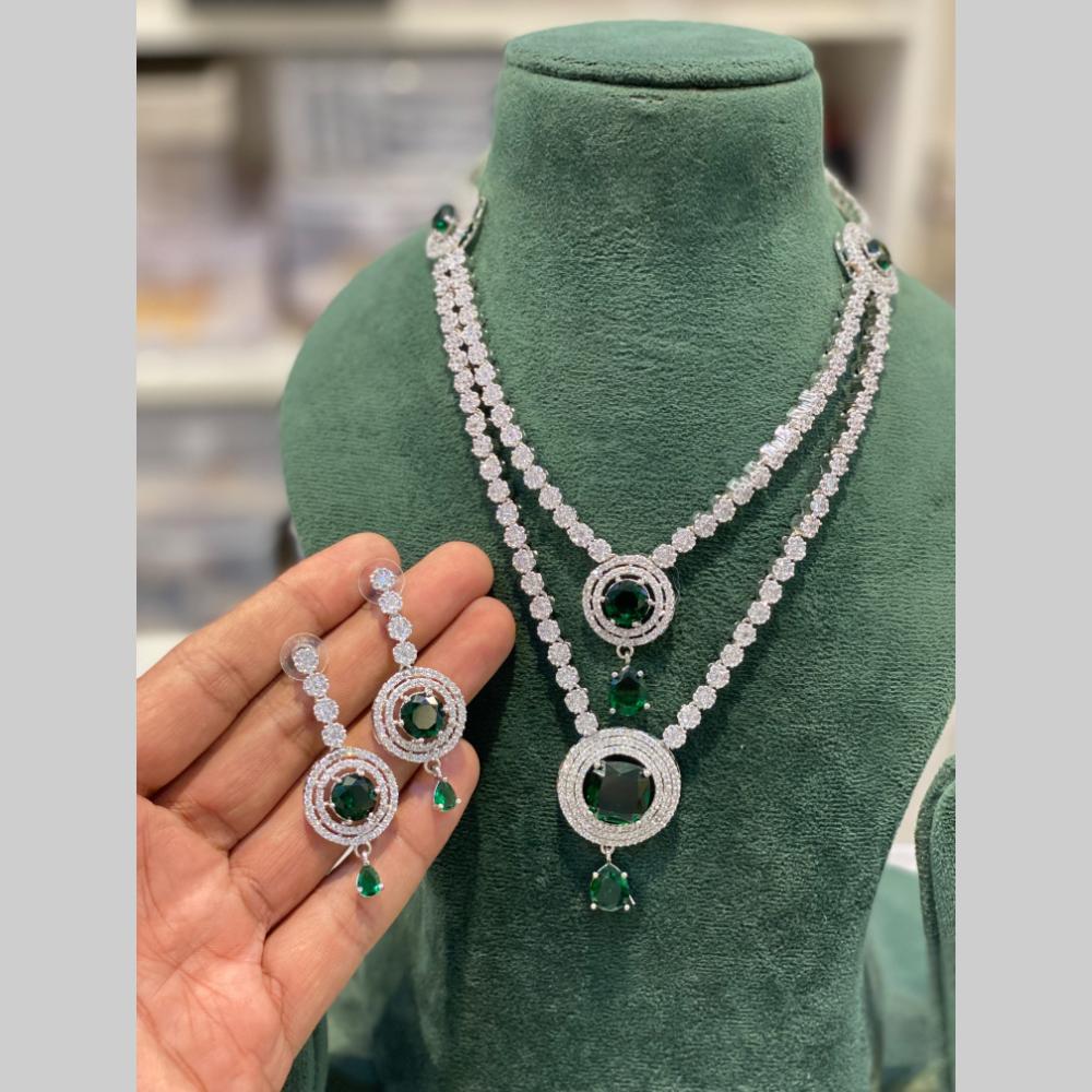 Hira Collections Designer American Daimond Necklace Set