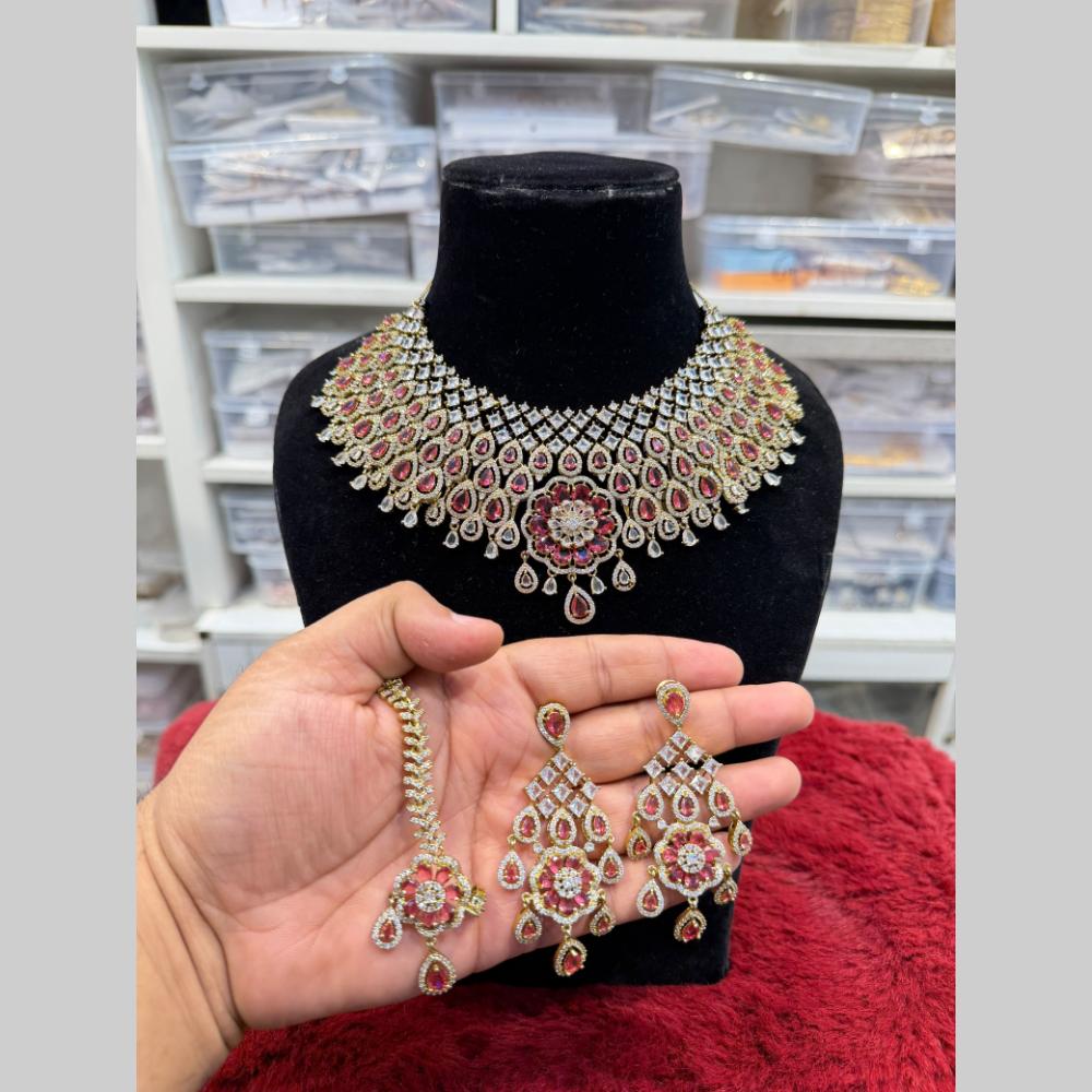 Hira Collections Designer American Daimond Necklace Set