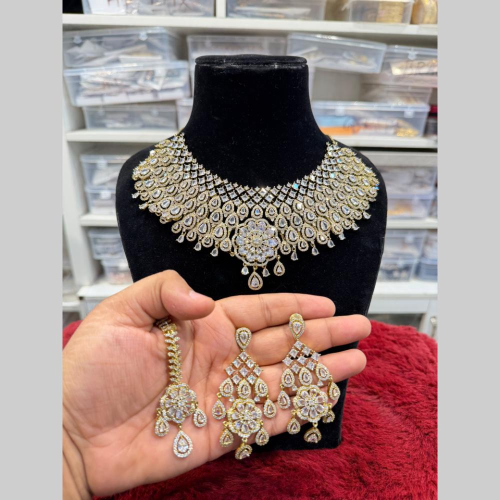 Hira Collections Designer American Daimond Necklace Set