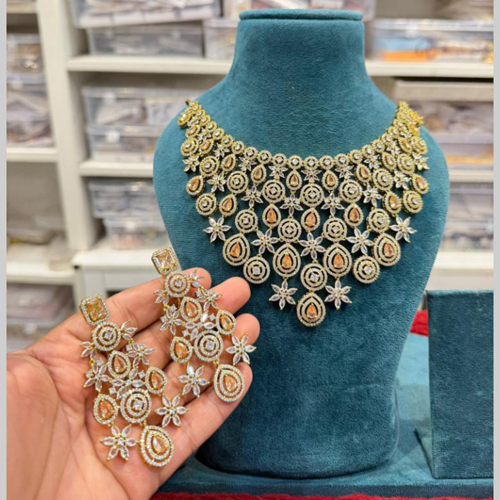 Hira Collections Designer American Daimond Necklace Set