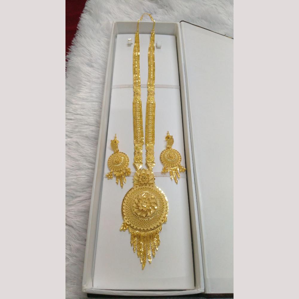 Pari Art Jewellery Forming Gold Long Necklace Set