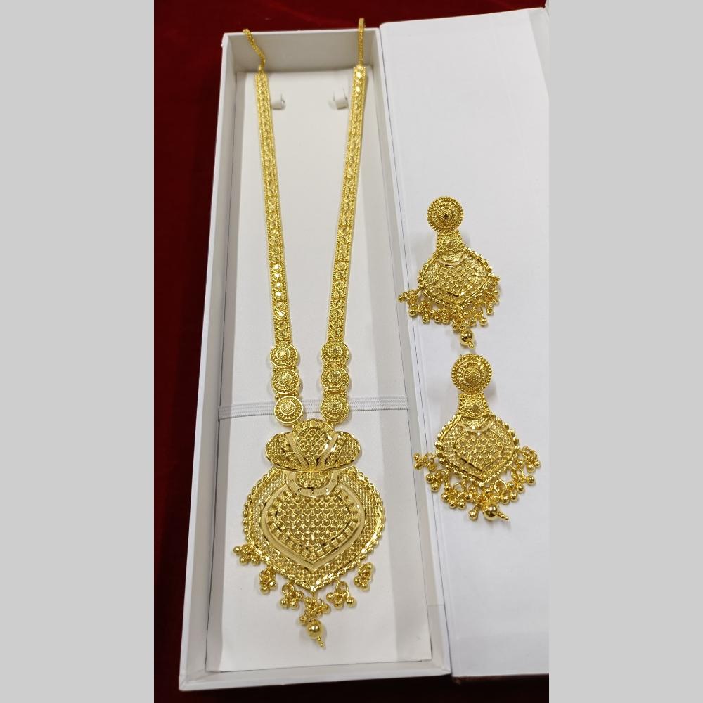 Pari Art Jewellery Ethnic Forming Gold Long Necklace