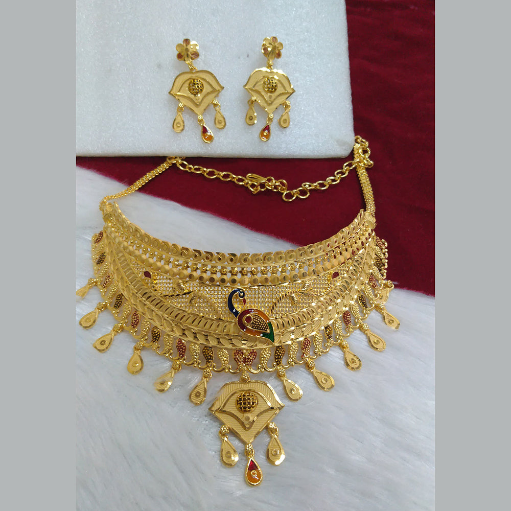 Pari Art Jewellery Designer Gold Plated Choker Necklace Set