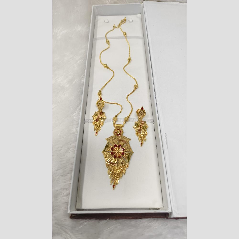 Pari Art Jewellery Designer Gold Plated Long Necklace Set