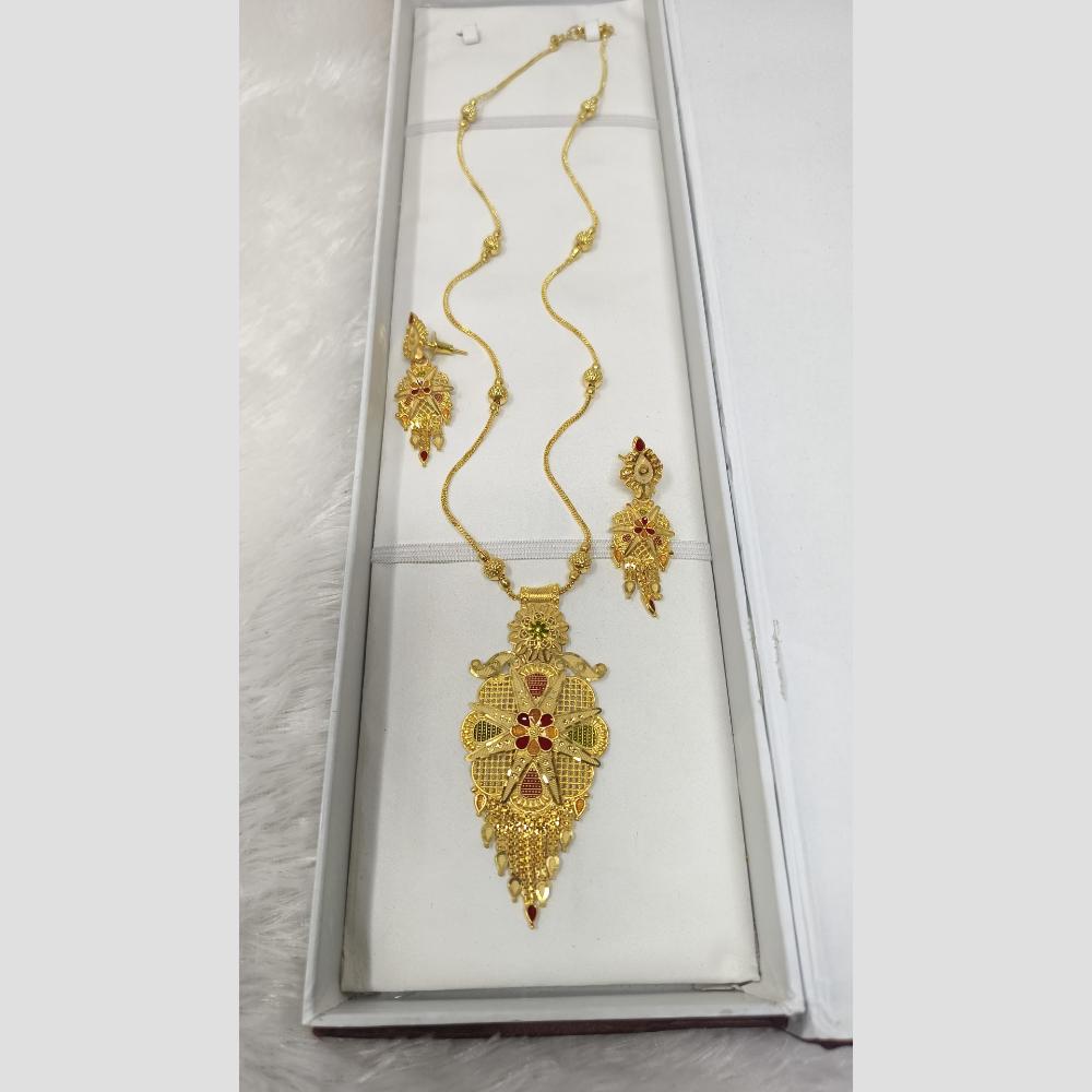 Pari Art Jewellery Designer Gold Plated Long Necklace Set