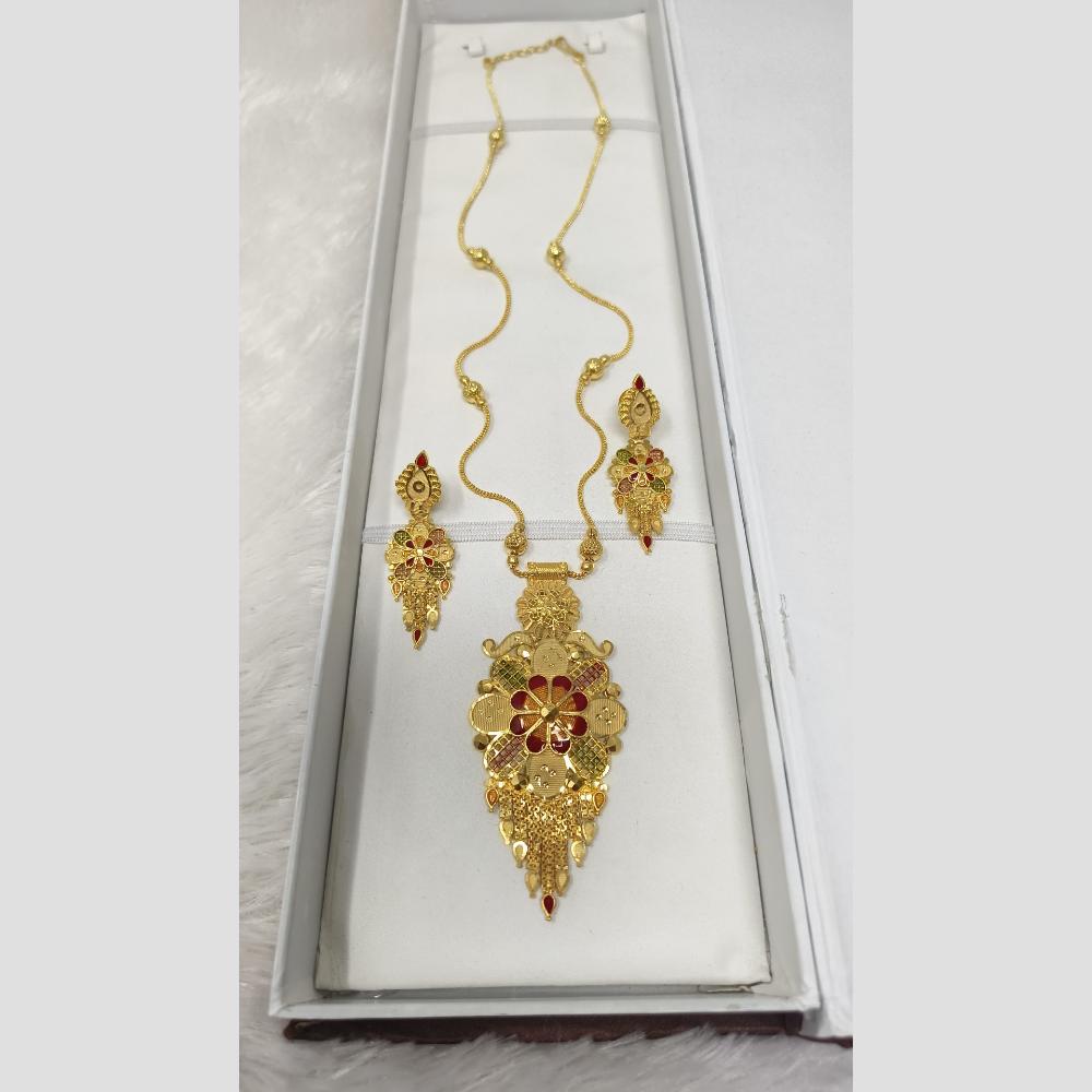 Pari Art Jewellery Designer Gold Plated Long Necklace Set