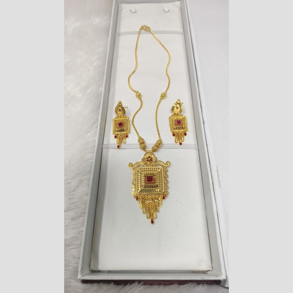 Pari Art Jewellery Designer Gold Plated Long Necklace Set
