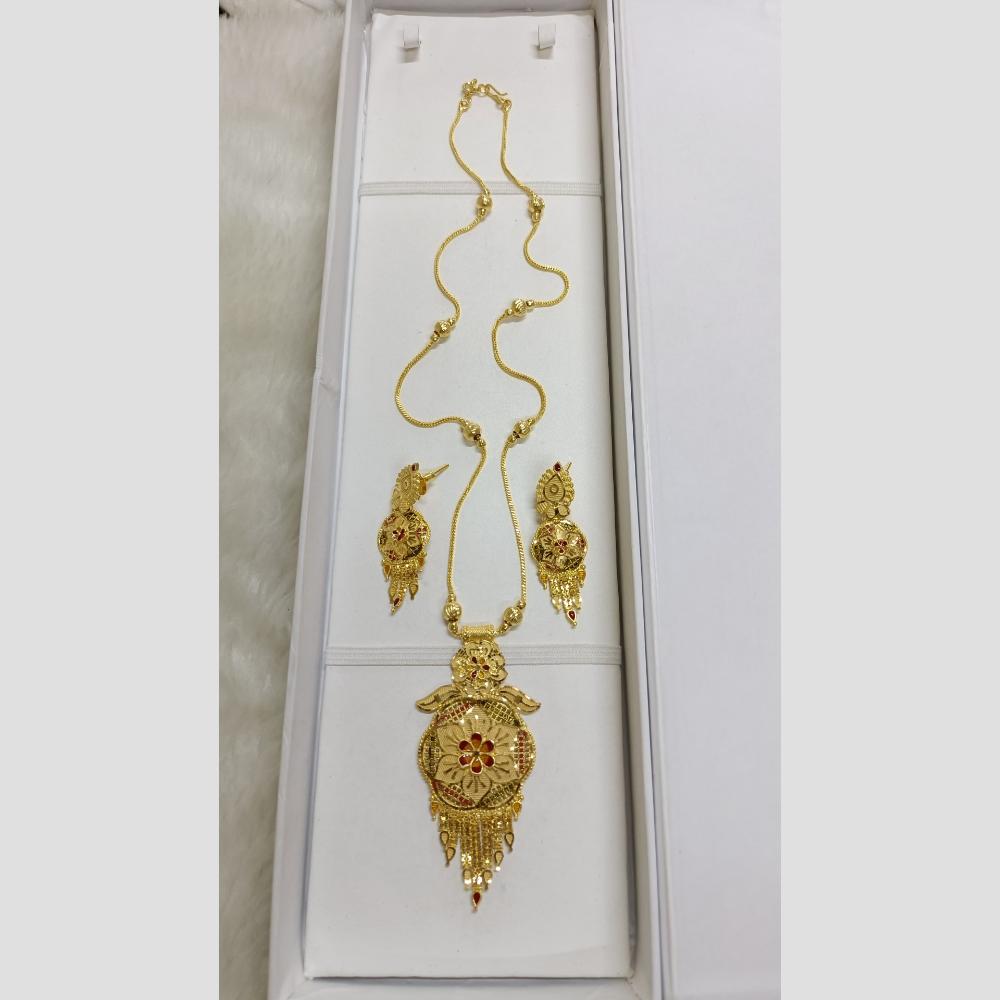 Pari Art Jewellery Designer Gold Plated Long Necklace Set