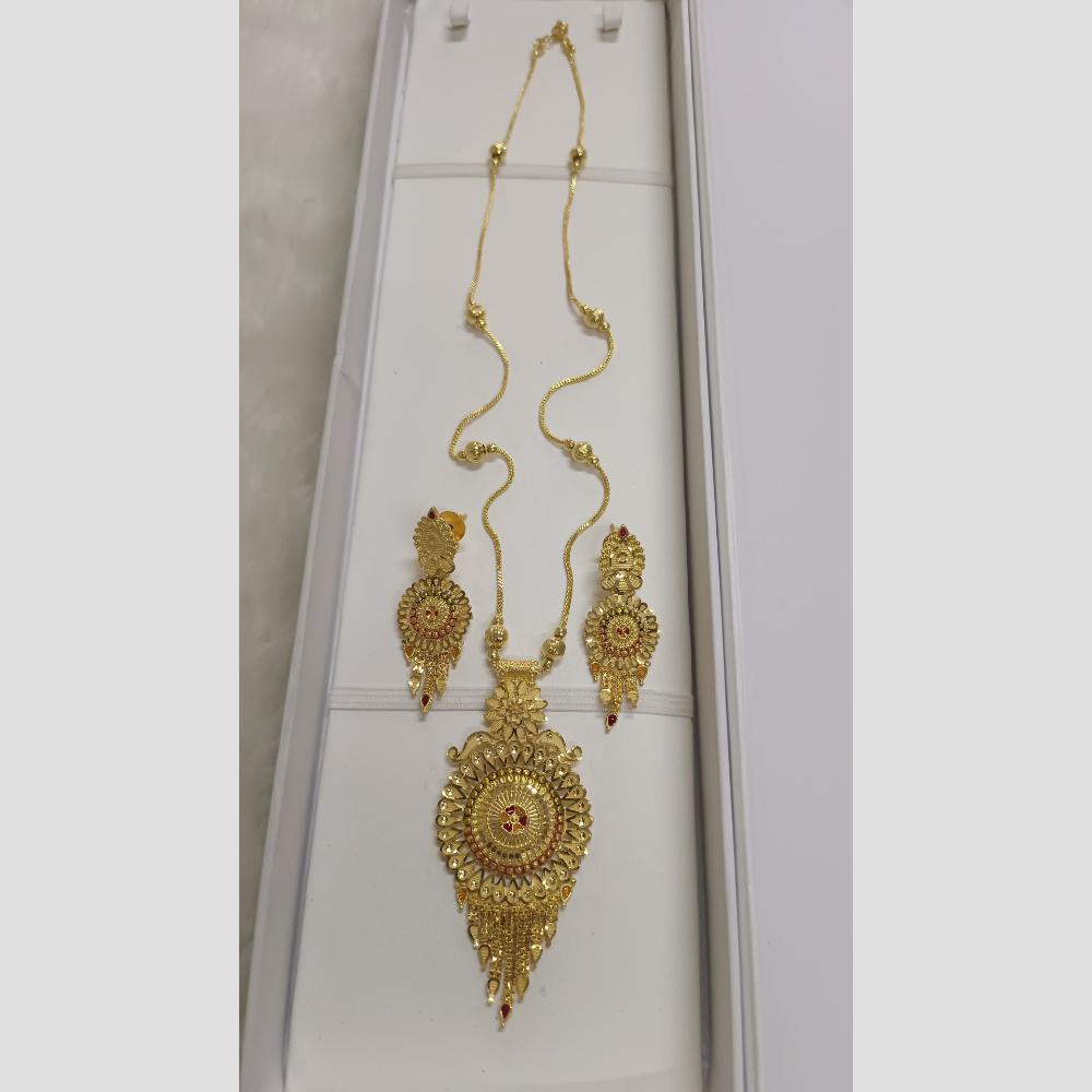 Pari Art Jewellery Designer Gold Plated Long Necklace Set