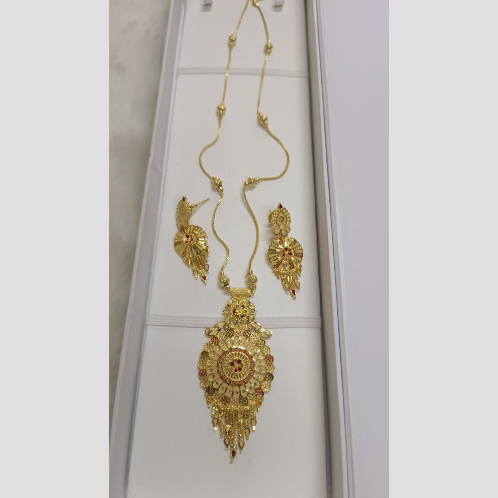 Pari Art Jewellery Designer Gold Plated Long Necklace Set