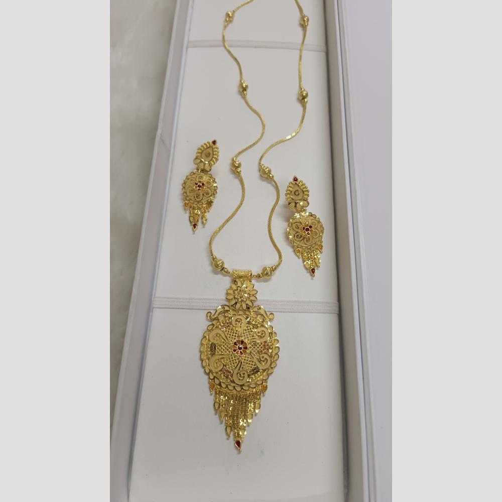 Pari Art Jewellery Designer Gold Plated Long Necklace Set